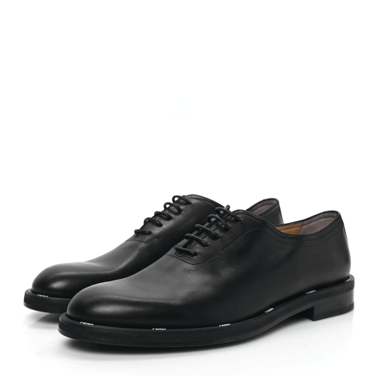 Fendi Vitello Mens Lace Up Oxfords 10 Black 3 of 8