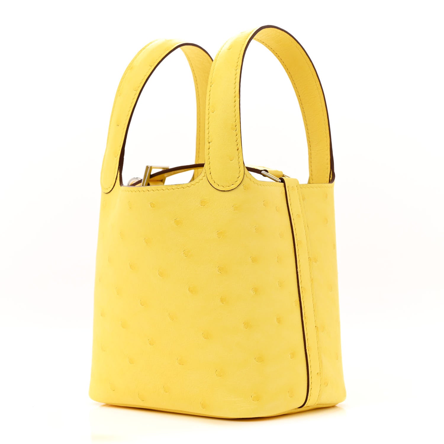 Hermes Ostrich Micro Picotin Lock Jaune Citron 3 of 11