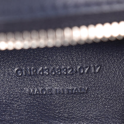 Saint Laurent Calfskin Croc Embossed Small Monogram Downtown Cabas Blue 7 of 8