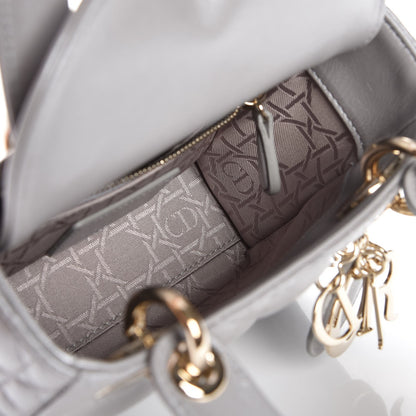 Christian Dior Metallic Lambskin Cannage Mini Lady Dior Grey 5 of 8