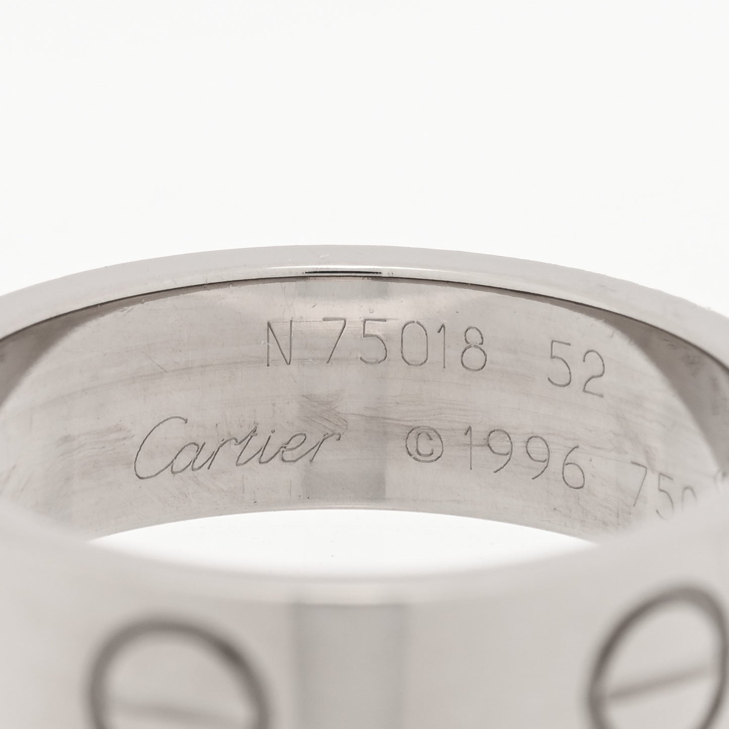 18K White Gold 5.5mm LOVE Ring 52 6