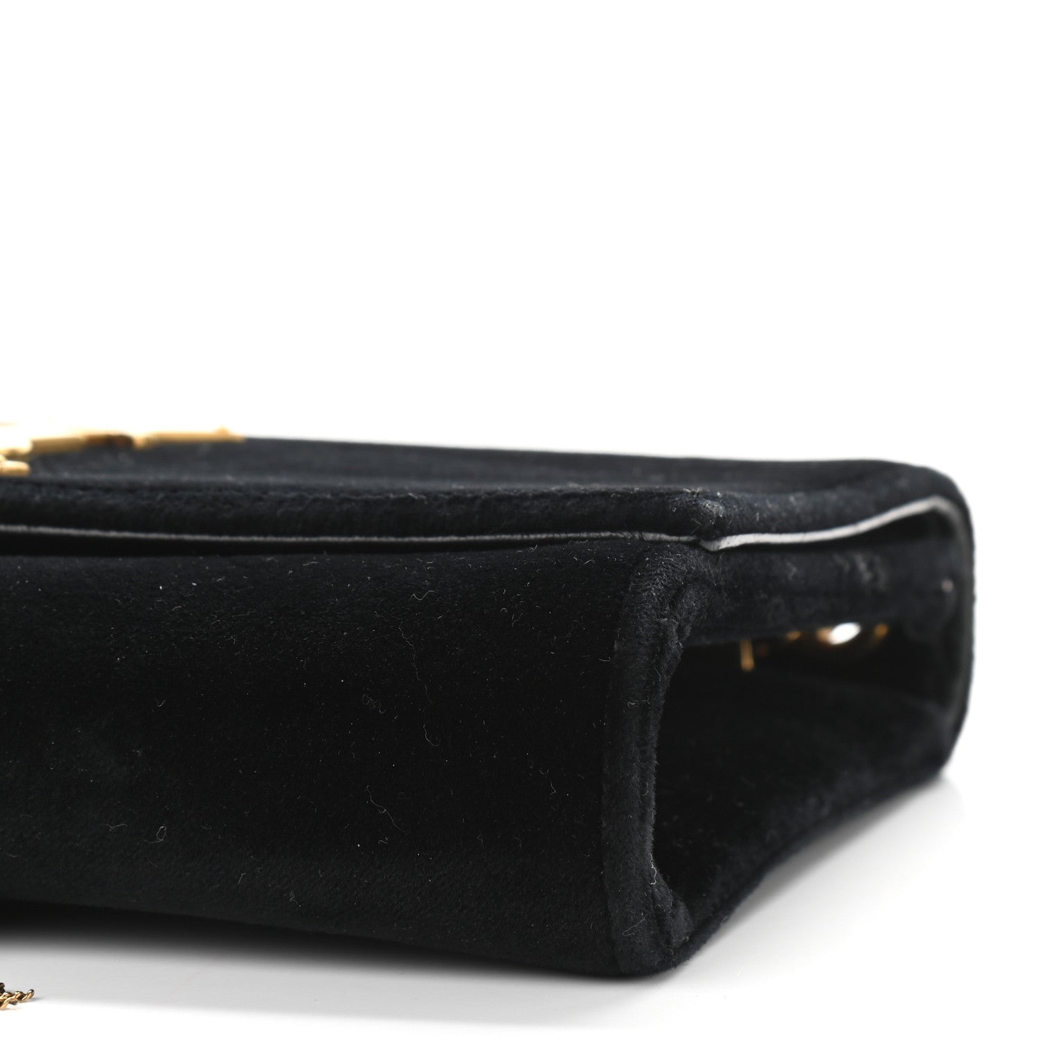 Saint Laurent Velvet Small Monogram Kate Tassel Shoulder Bag Black 9 of 11