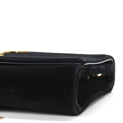 Saint Laurent Velvet Small Monogram Kate Tassel Shoulder Bag Black 9 of 11