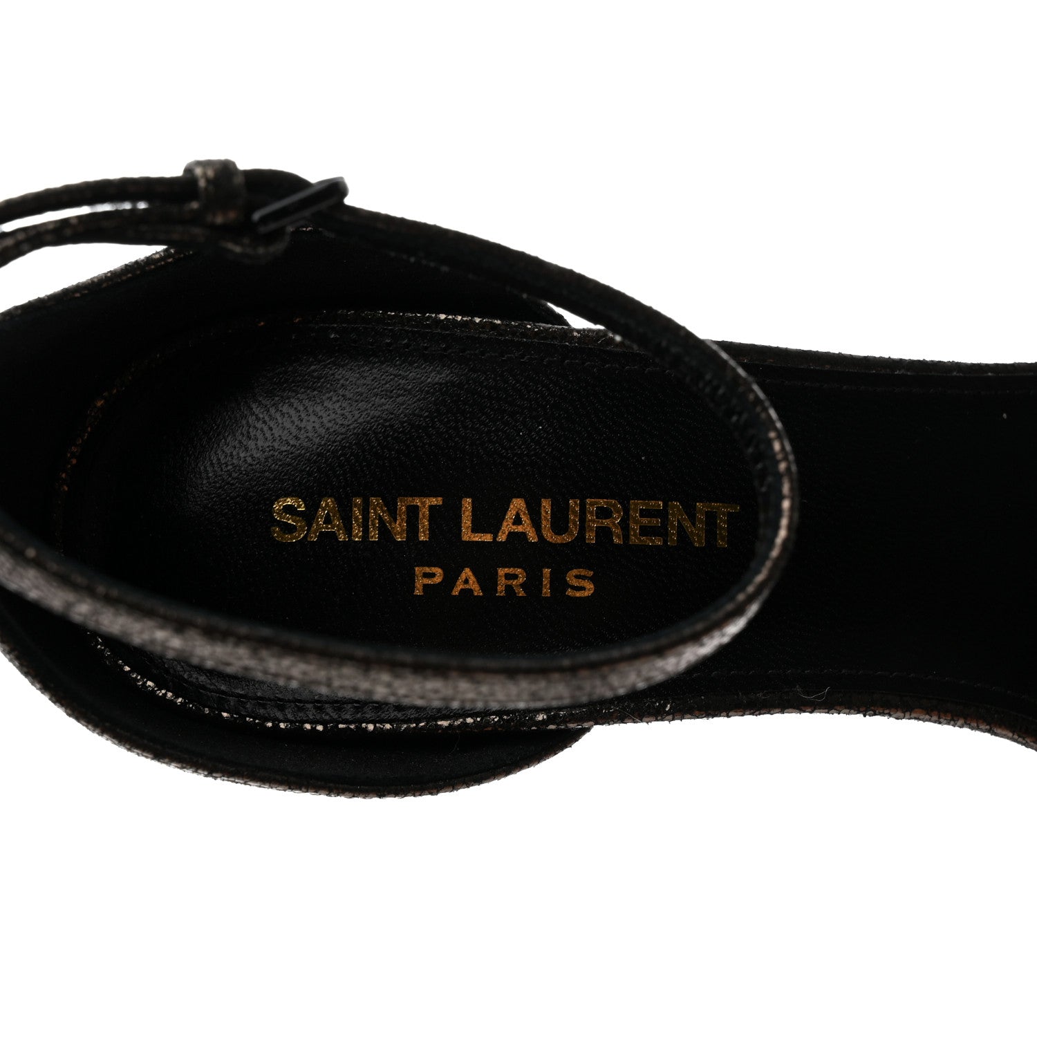 Saint Laurent Evora Amber 85 Astrap Sandals 38 Gunmetal 6 of 9
