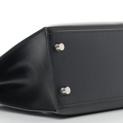 Hermes Box Kelly Sellier Guilloche 25 Black 8 of 13