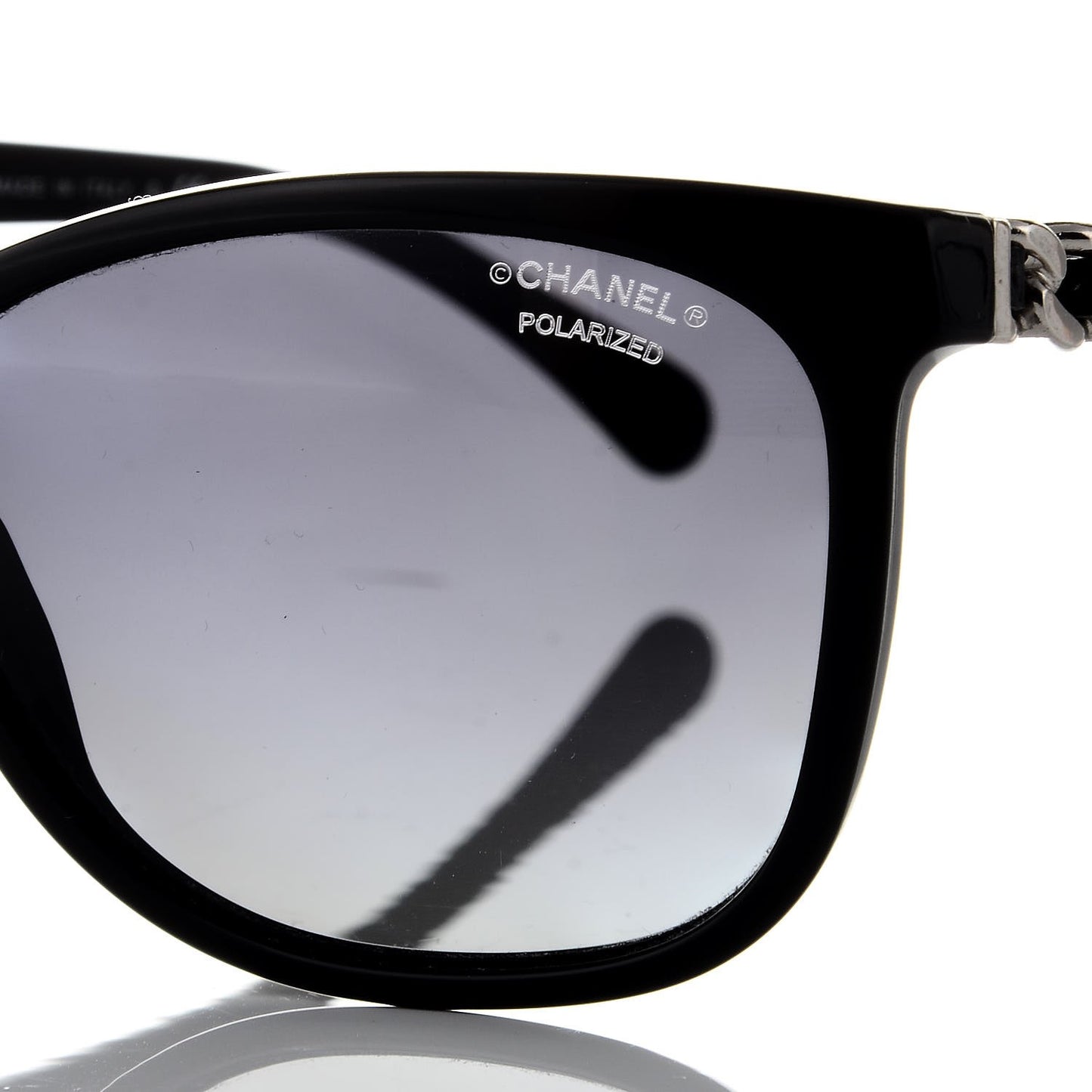 Cat Eye Chain Polarized Sunglasses 5260-Q Black