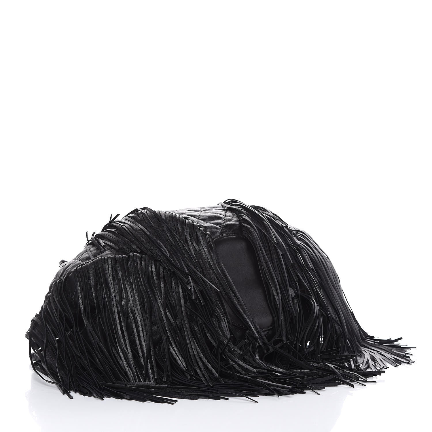 Chanel Lambskin Quilted Western Baluchon Fringe Bag Black 4 of 9