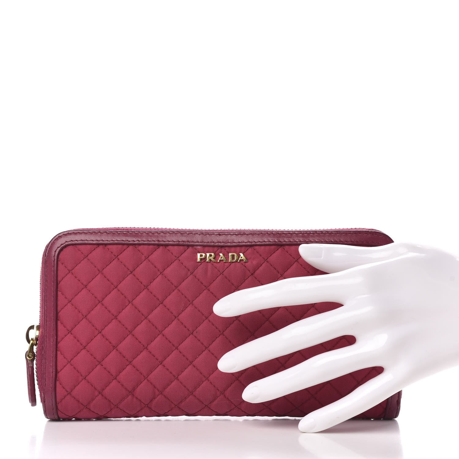 Prada Tessuto Nylon Quilted Continental Flap Wallet Ibisco 2 of 9