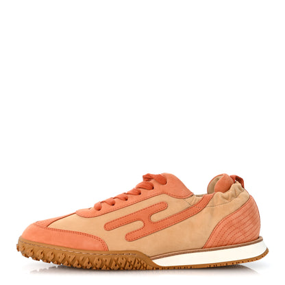 Hermes Suede Goatskin Jet Sneakers 40 Beige Natura Orange Nacarat 1 of 10