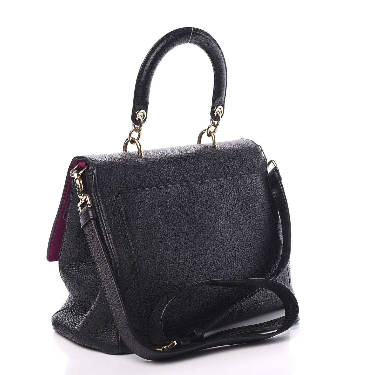Bullcalf Medium Be Dior Flap Black Fraise