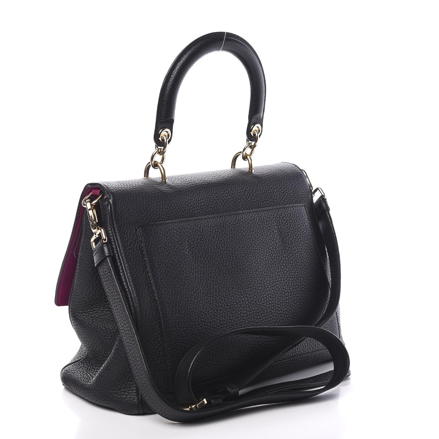 Christian Dior Bullcalf Medium Be Dior Flap Black Fraise 2 of 8