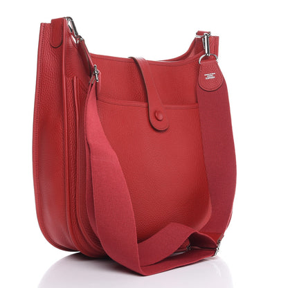 Hermes Taurillon Clemence Evelyne III GM Rouge Garance 3 of 7