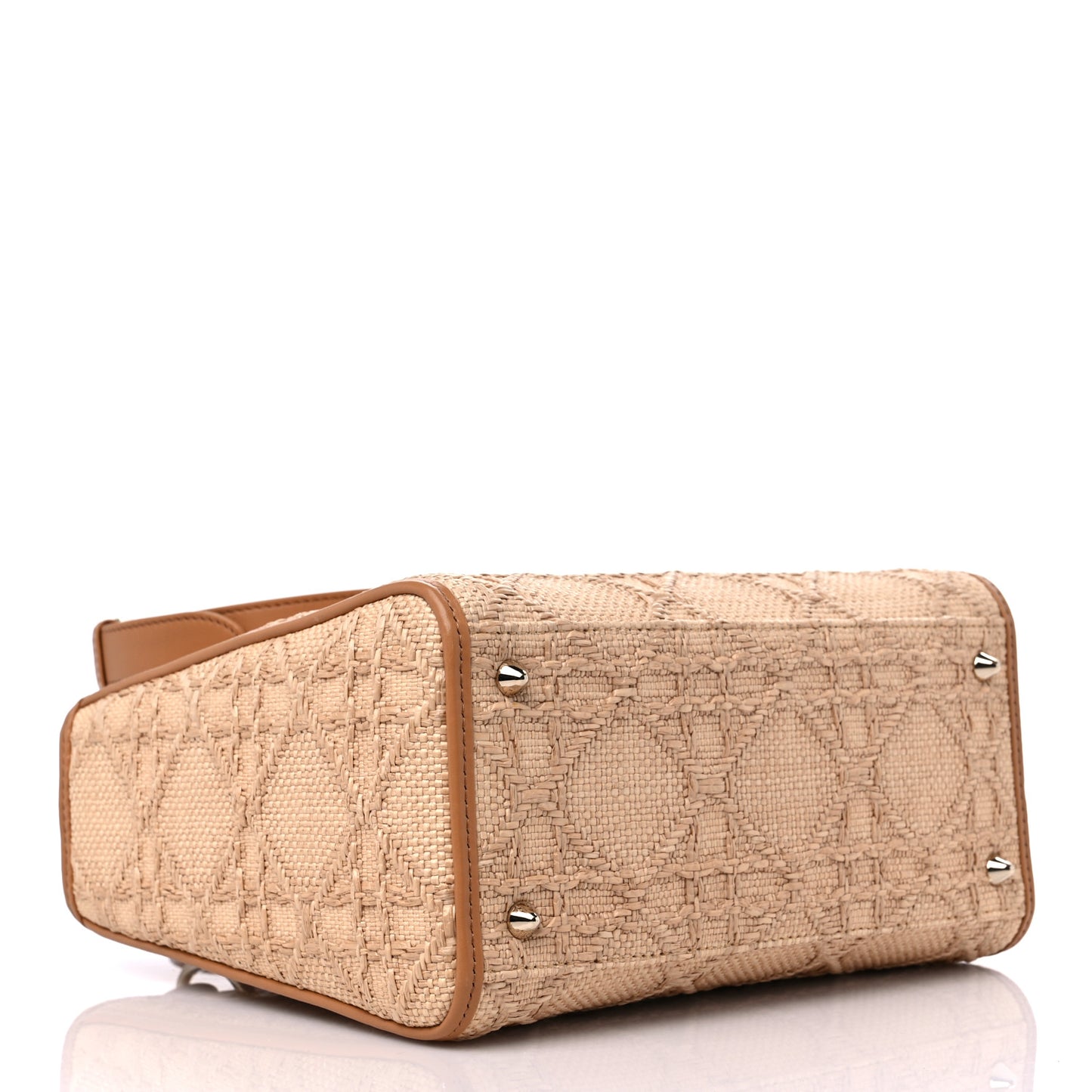 Raffia Medium Lady Dior Bag Beige
