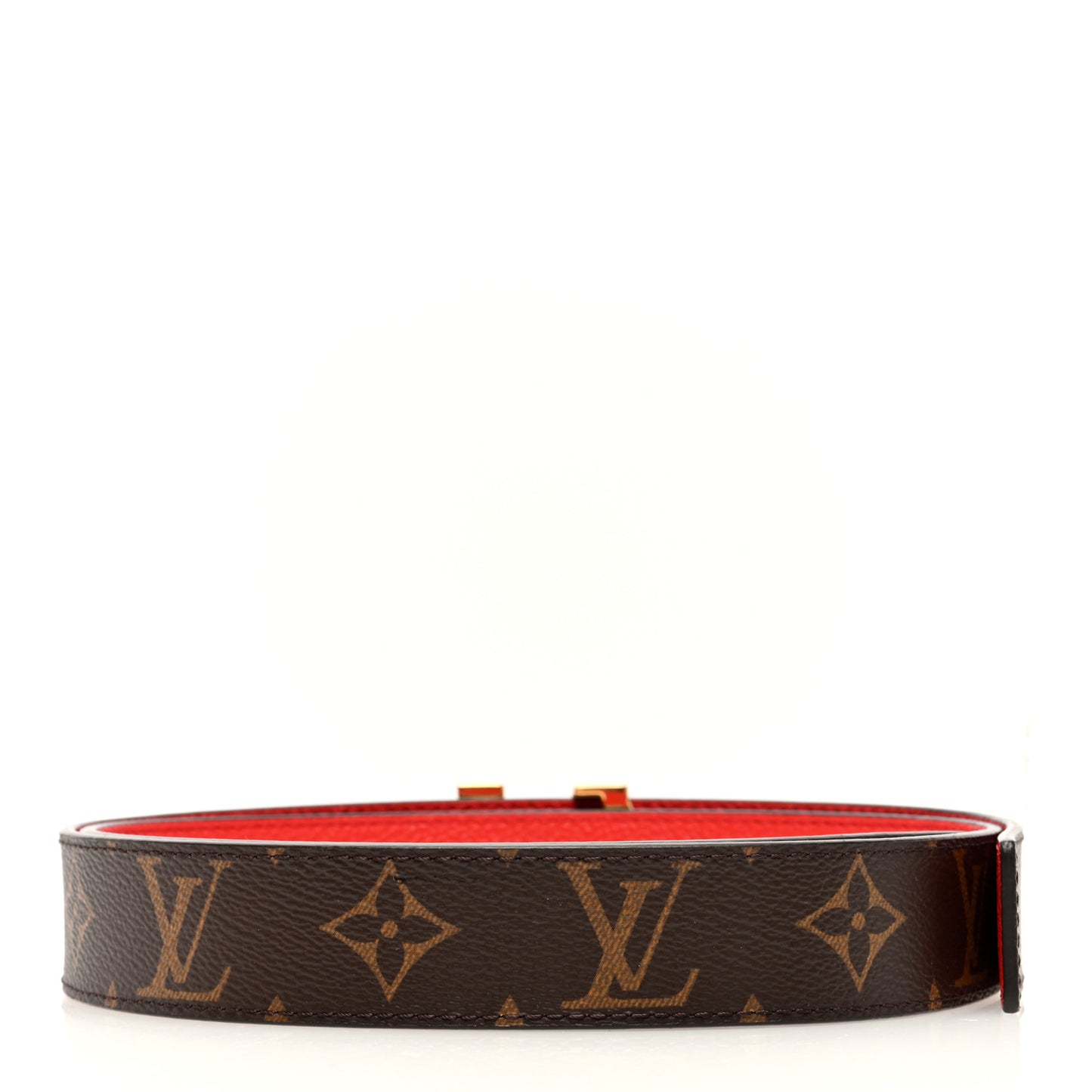 Calfskin Monogram LV Initiales Reversible Belt 90 36 Red