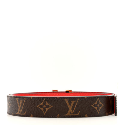 Louis Vuitton Calfskin Monogram LV Initiales Reversible Belt 90 36 Red 3 of 6
