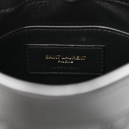Saint Laurent Lambskin Quilted Monogram Baby Victoire Chain Clutch Bag Black 6 of 10