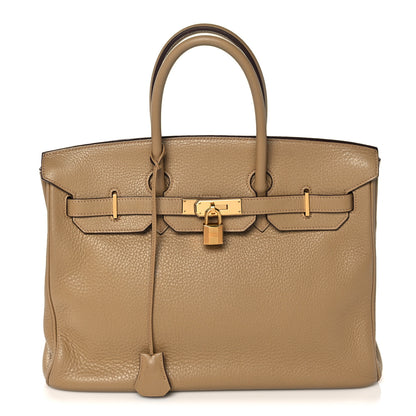 Hermes Taurillon Clemence Birkin 35 Tabac Camel 1 of 40
