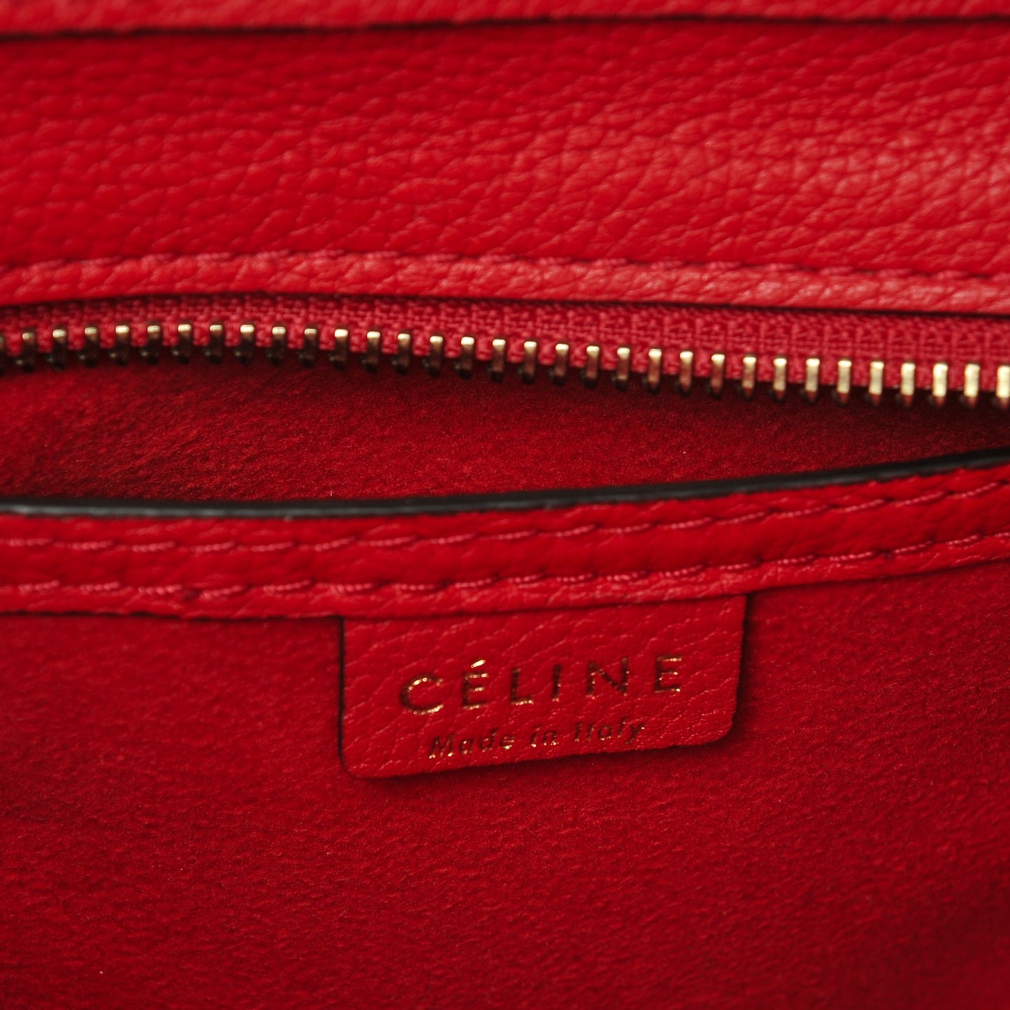 Drummed Calfskin Nano Luggage Coquelicot