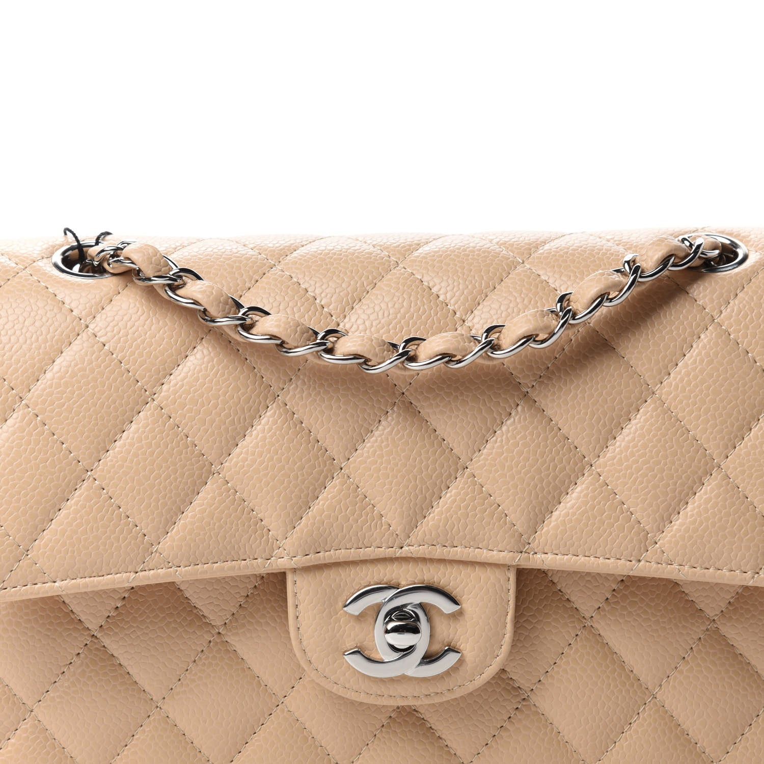 Chanel Caviar Quilted Small Double Flap Beige 12 of 13