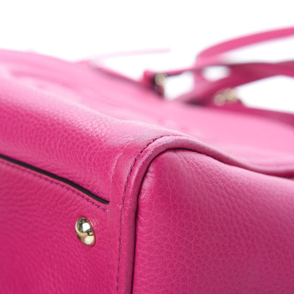Gucci Pebbled Calfskin Small Soho Top Handle Bag Bright Bougainvillea 11 of 14