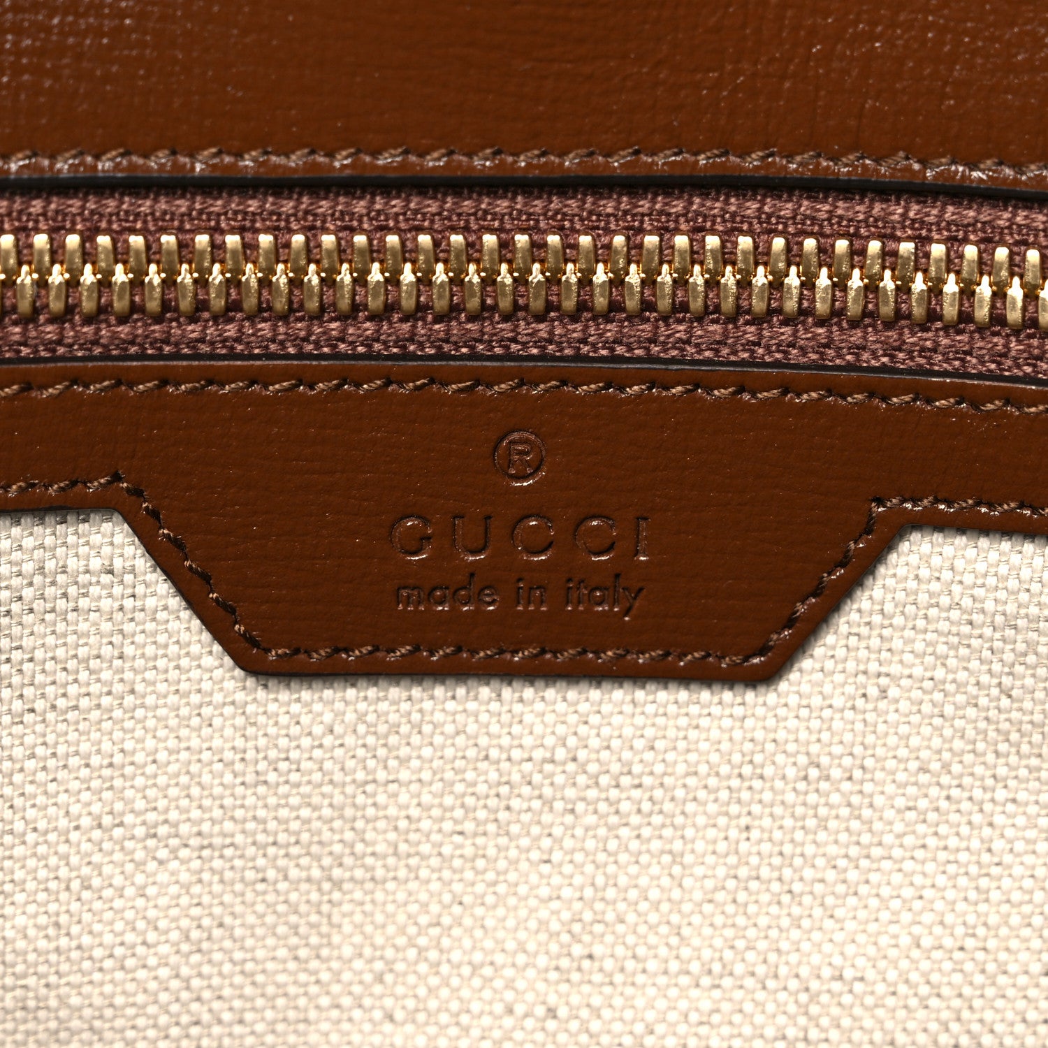 Gucci GG Supreme Monogram Azalea Calfskin Medium Retro Interlocking G Tote Bag Beige Ebony Brown Sugar 6 of 9