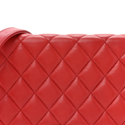 Chanel Lambskin Quilted Boy Wallet On Chain WOC Red 10 of 16