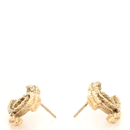 Chanel Twisted CC Earrings Light Gold 3 of 3