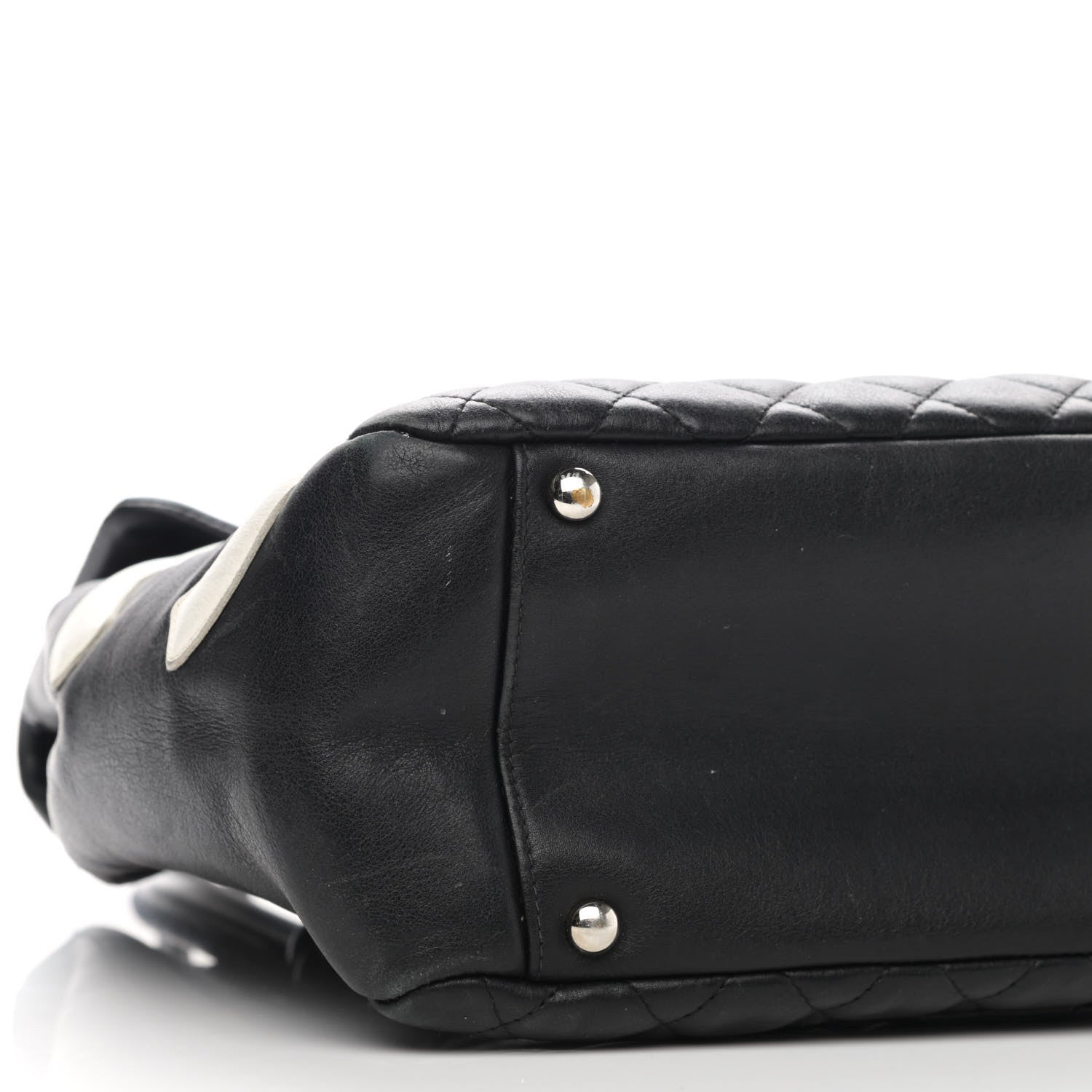 Chanel Calfskin Quilted Large Cambon Flap Black White 9 of 11