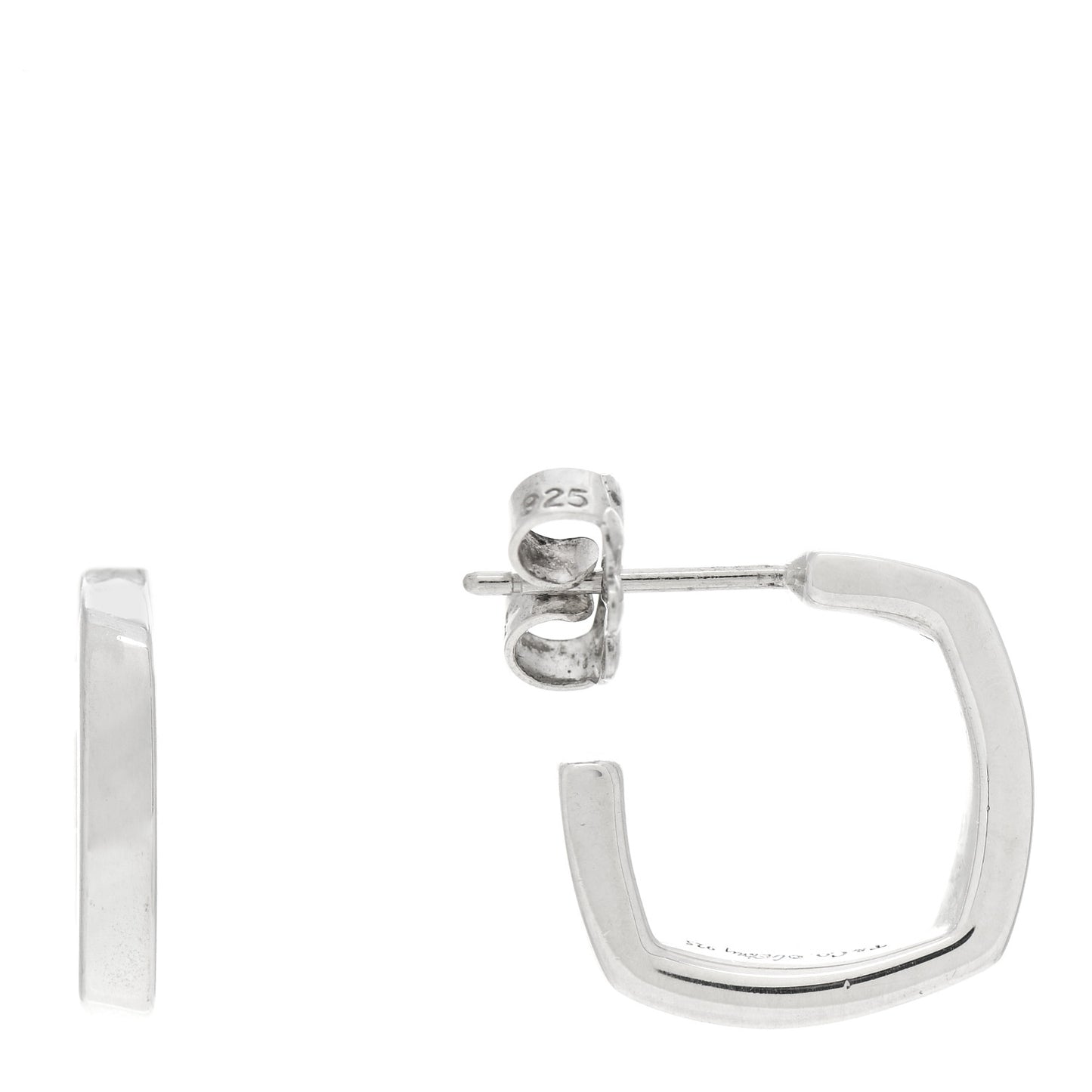 Sterling Silver Small Frank Gehry Torque Square Hoop Earrings