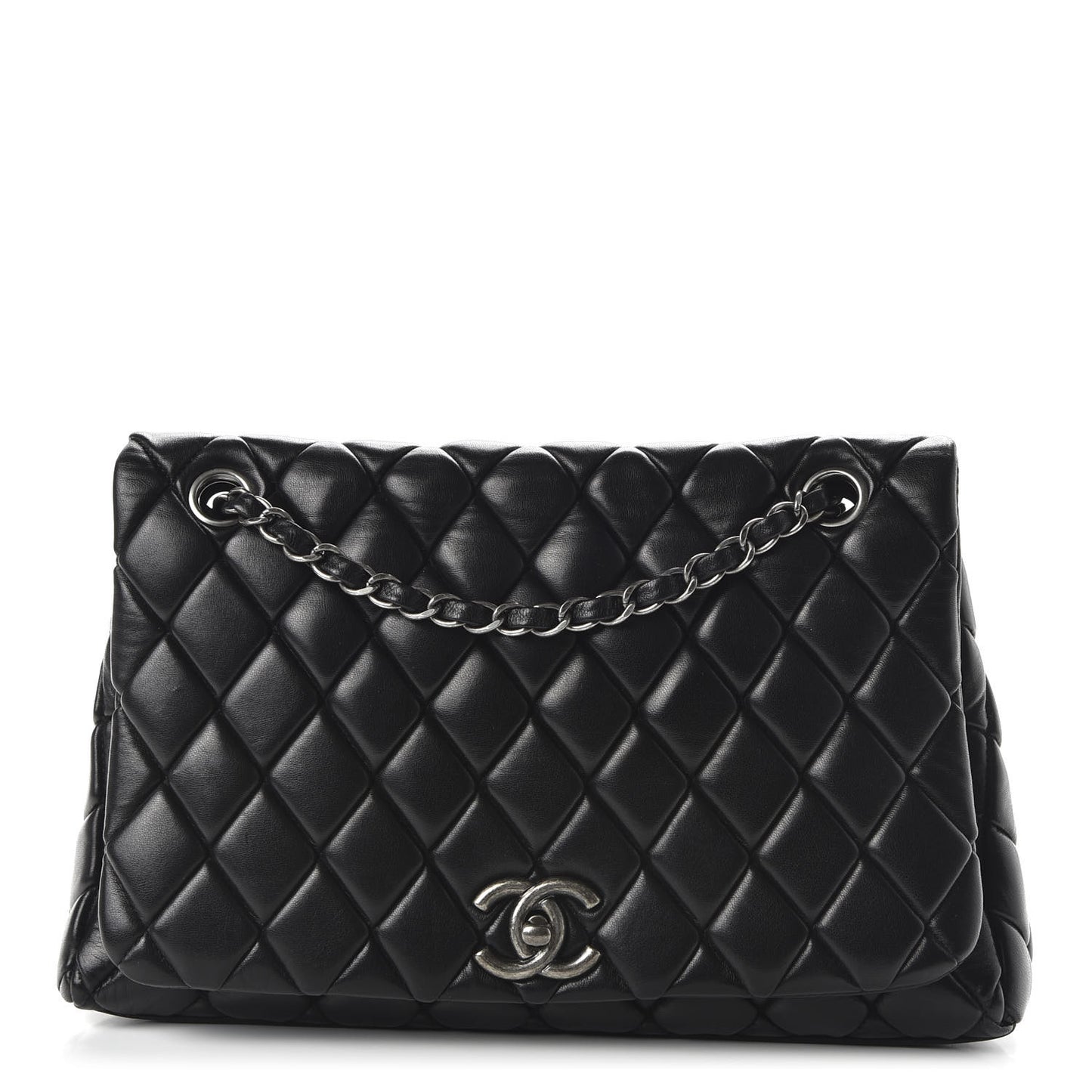 Lambskin Large New Bubble Flap Black