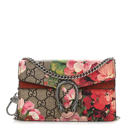 Gucci GG Supreme Monogram Blooms Super Mini Dionysus Shoulder Bag Beige Multicolor Dry Rose Beige Multicolor Dry Rose 1 of 12