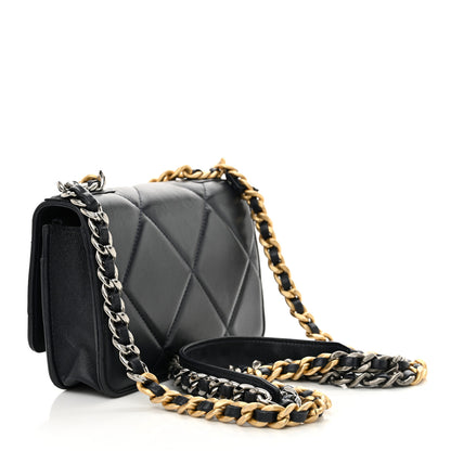 Chanel Lambskin Quilted Chanel 19 Wallet On Chain WOC Navy Blue 3 of 12