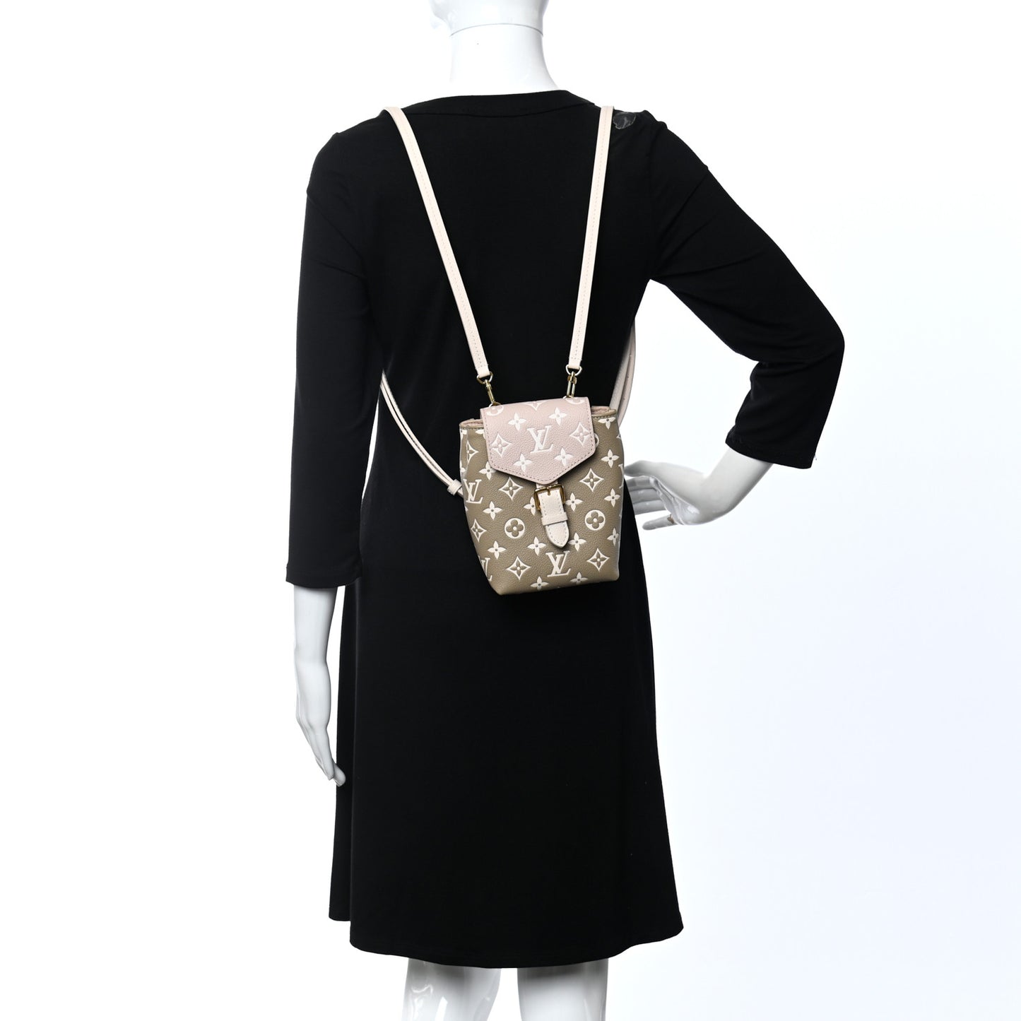 Empreinte Monogram Spring In The City Tiny Backpack Kaki Beige Cream