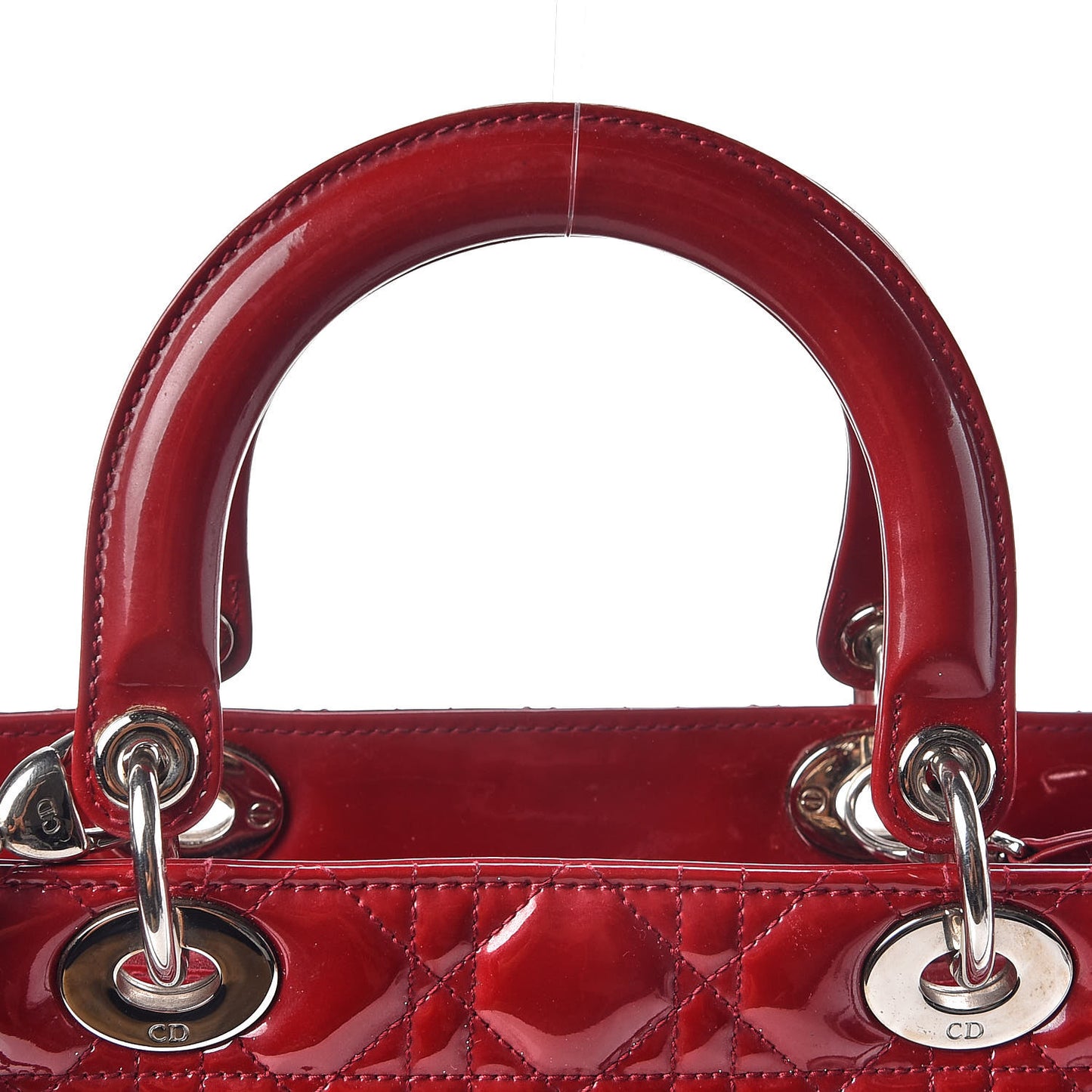 Patent Cannage Large Lady Dior Red
