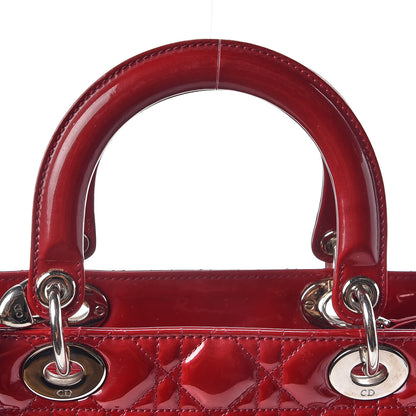 Christian Dior Patent Cannage Large Lady Dior Red 10 of 17