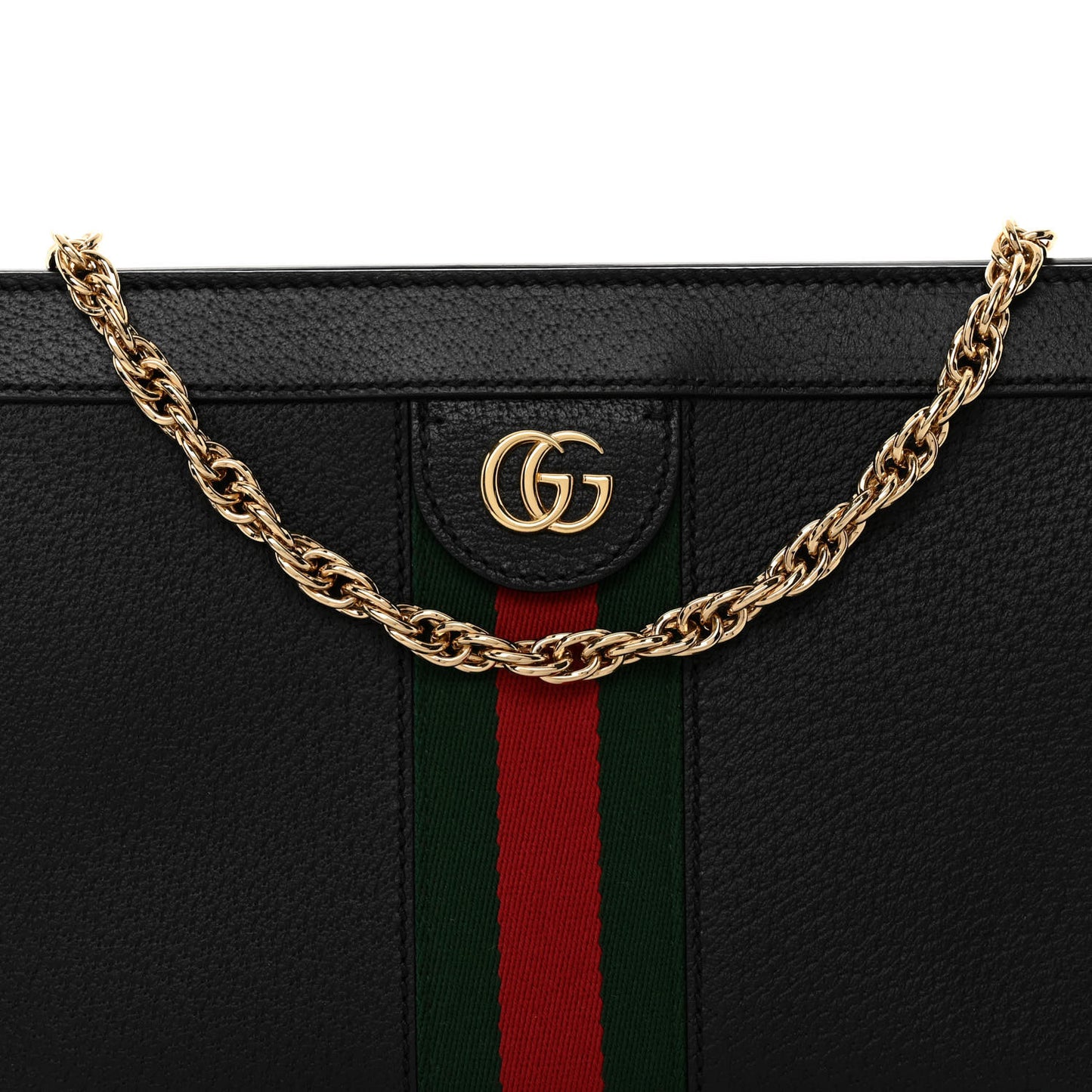 Calfskin GG Web Small Ophidia Chain Shoulder Bag Black