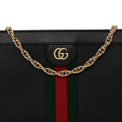 Gucci Calfskin GG Web Small Ophidia Chain Shoulder Bag Black 9 of 11