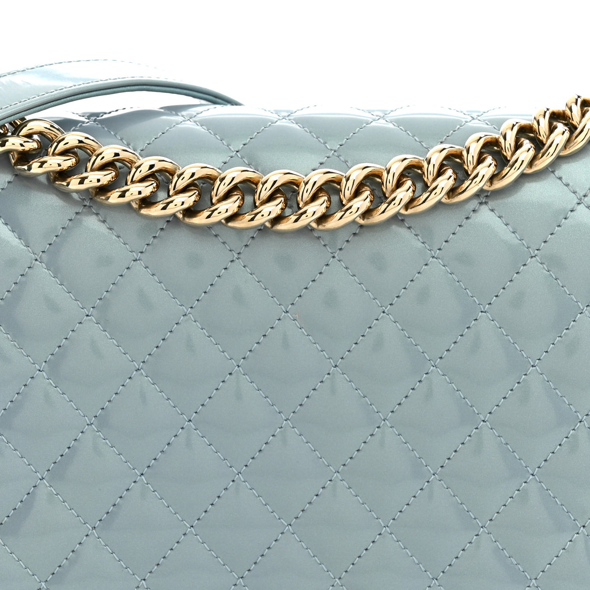 Chanel Iridescent Glazed Calfskin Quilted New Medium Boy Flap Light Blue 8 of 12