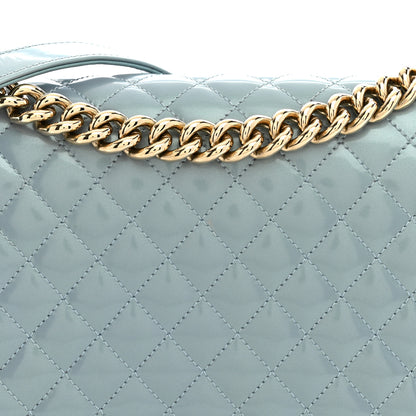Chanel Iridescent Glazed Calfskin Quilted New Medium Boy Flap Light Blue 8 of 12