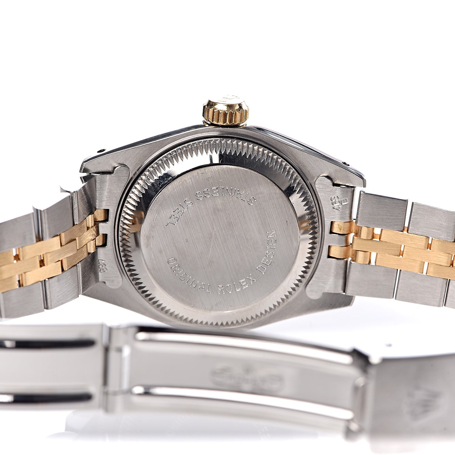 Rolex Stainless Steel 18K Yellow Gold 26mm Oyster Perpetual Date Watch Champagne 69173 5 of 7
