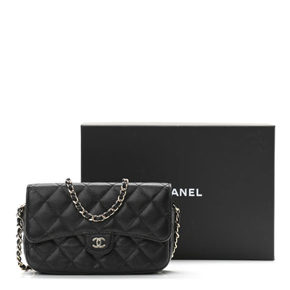 Chanel Caviar Quilted Flap Phone Holder With Chain Black 13 of 13
