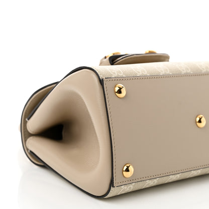 Gucci GG Supreme Monogram Azalea Calfskin Mini Horsebit 1955 Top Handle Flap Bag Beige Mystic White Oatmeal 9 of 11