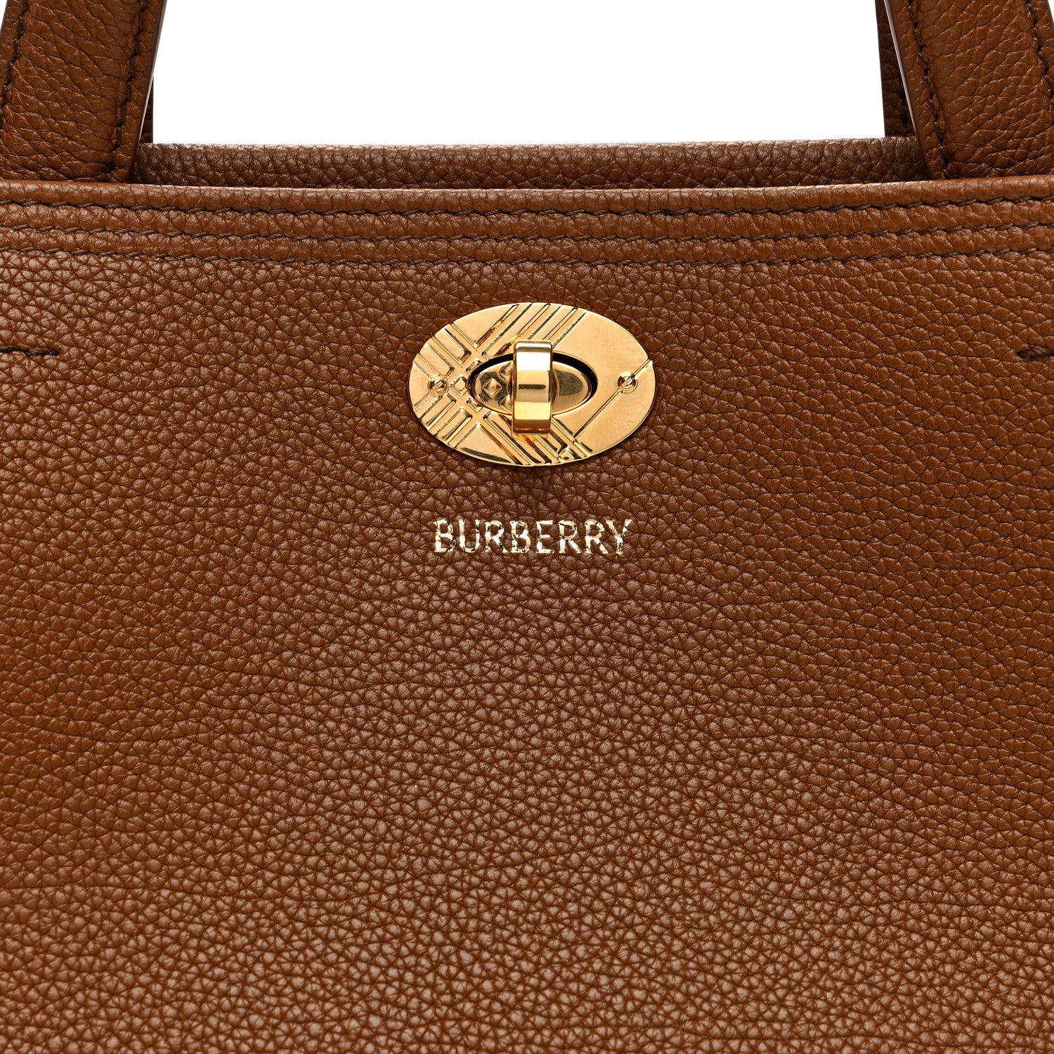 Burberry Grainy Calfskin Nova Check Small Cotswolds Tote Hazel 7 of 9