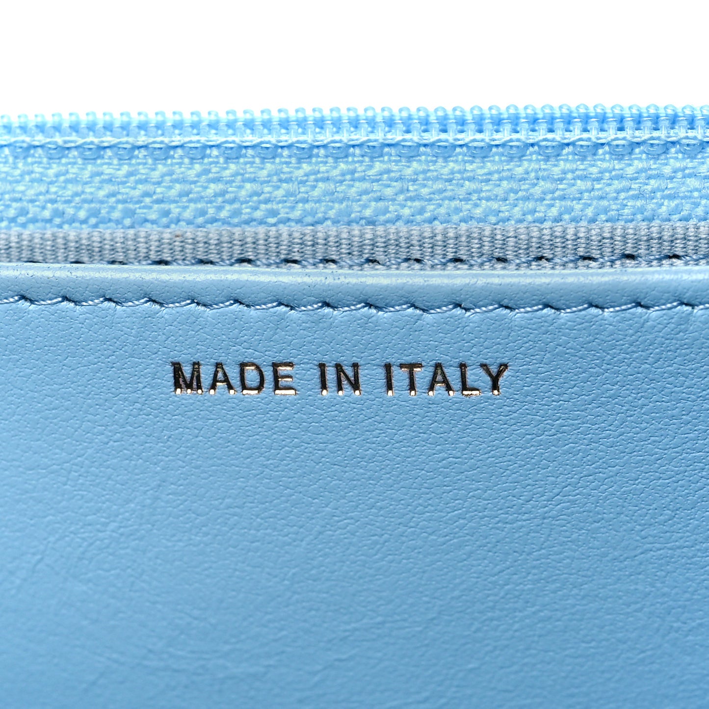 Caviar Quilted Crystal CC Wallet On Chain WOC Light Blue