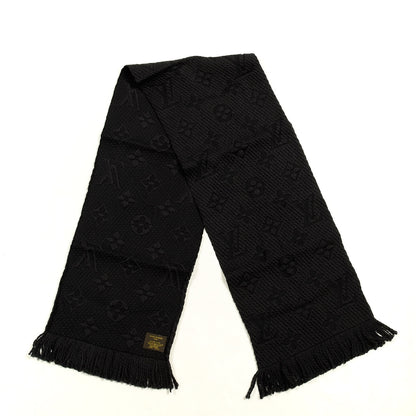 Louis Vuitton Wool Silk Logomania Scarf Black 2 of 3