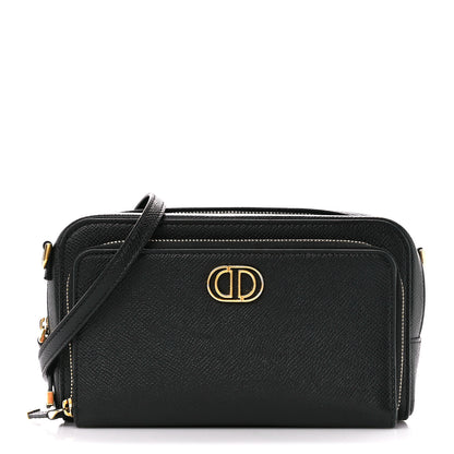 Christian Dior Grained Calfskin Caro Double Pouch Black 1 of 11