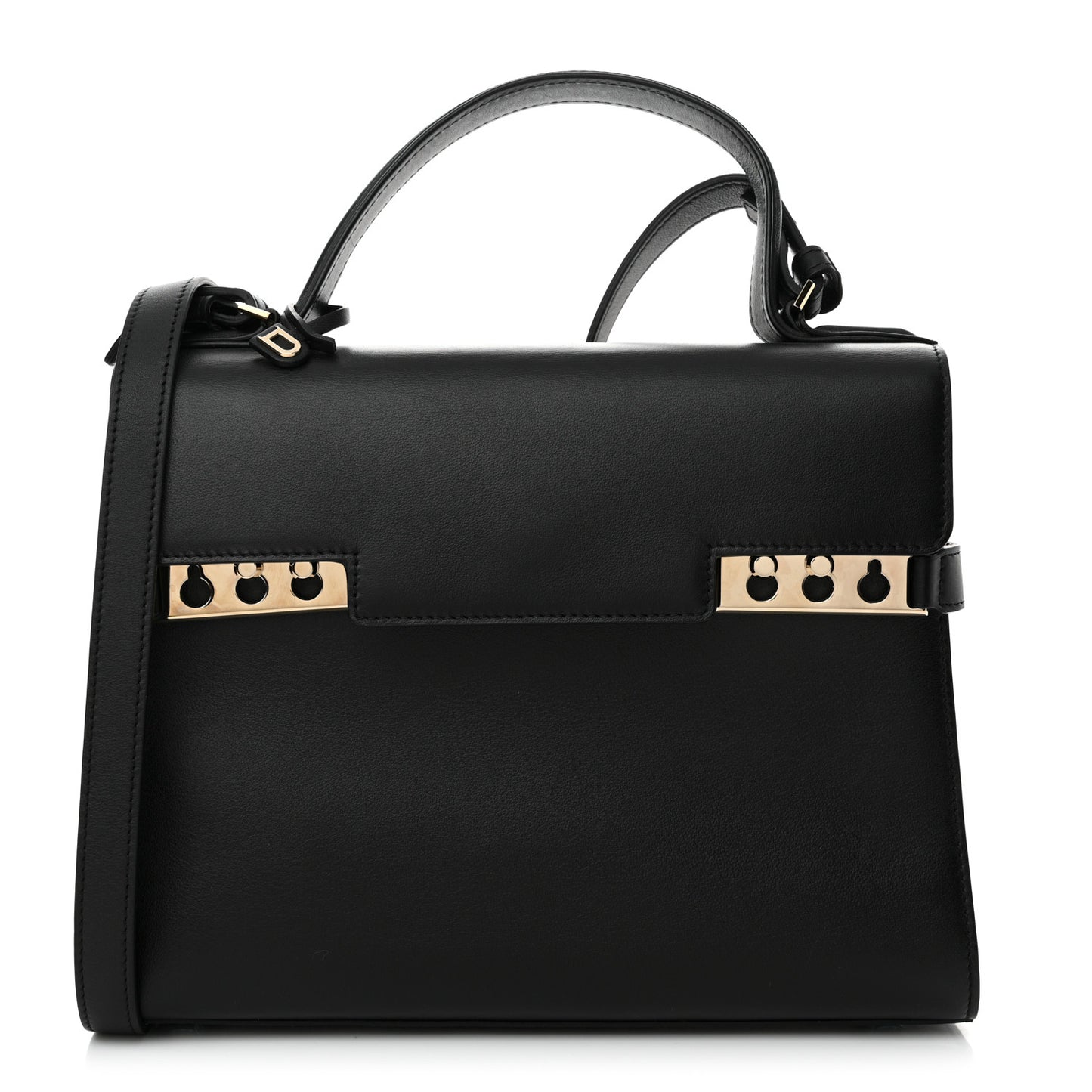 Calfskin MM Tempete Satchel Black