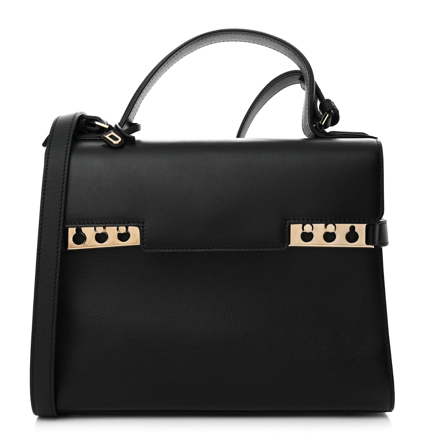 Delvaux Calfskin MM Tempete Satchel Black 1 of 11