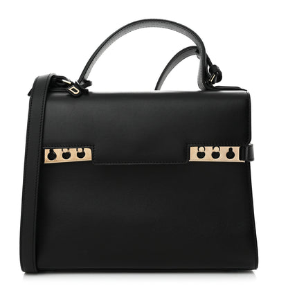 Delvaux Calfskin MM Tempete Satchel Black 1 of 11