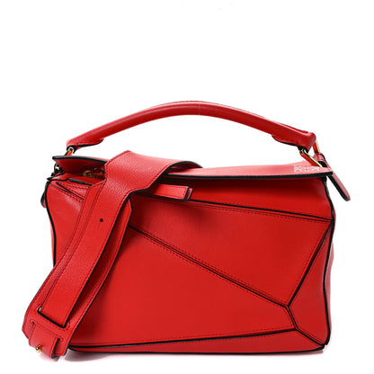 Loewe Calfskin Medium Puzzle Bag Coral 1 of 8